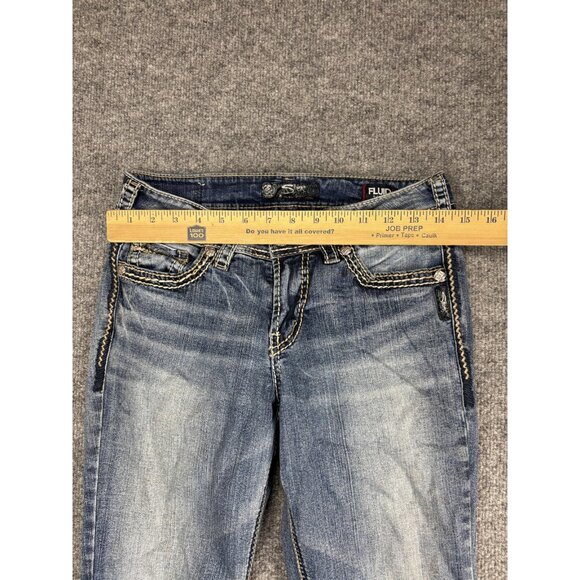 Silver Jeans Co Suki Mid Bootcut Jeans Womens 28x33 Blue Embroidered Denim - Picture 3 of 12